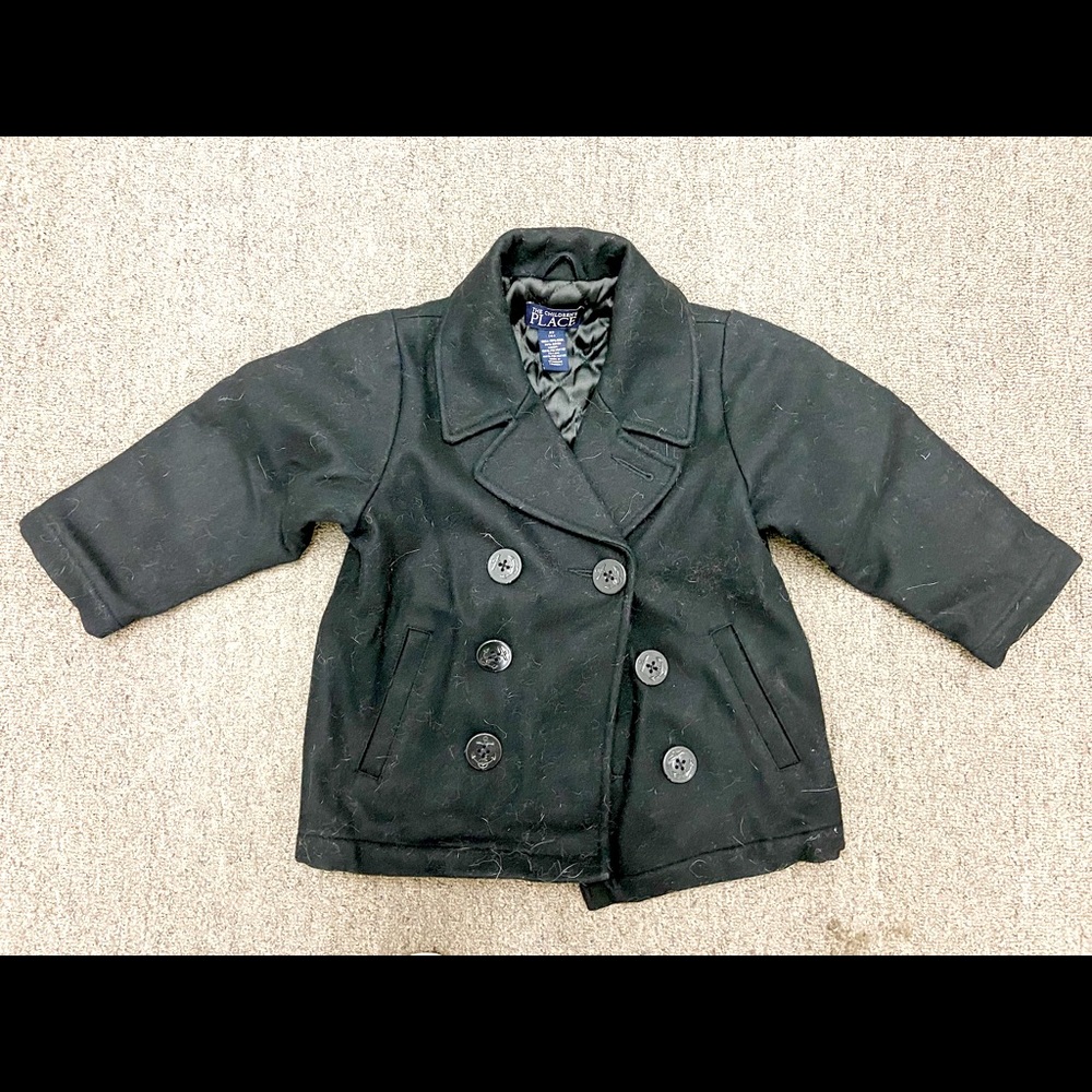 Warm wool pea coat w quilted lining - dapper little dude. Only worn once.